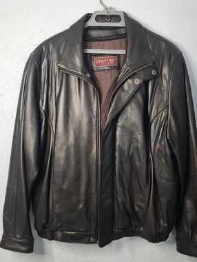 Men's Black Lamb Skin Bomber Jacket